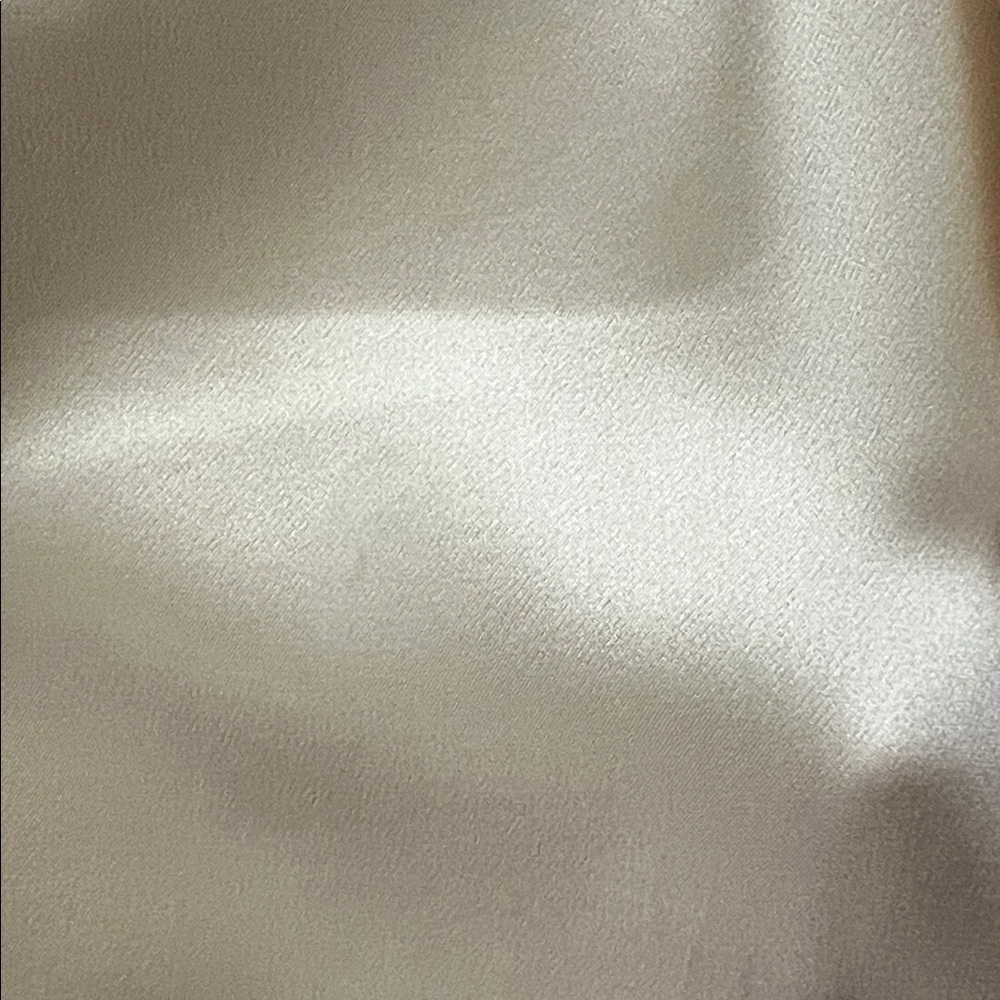 VINTAGE 70s Incinoo Cream Silk Satin Wrap Blouse L/S Retro Pointy Collar - Picture 13 of 16